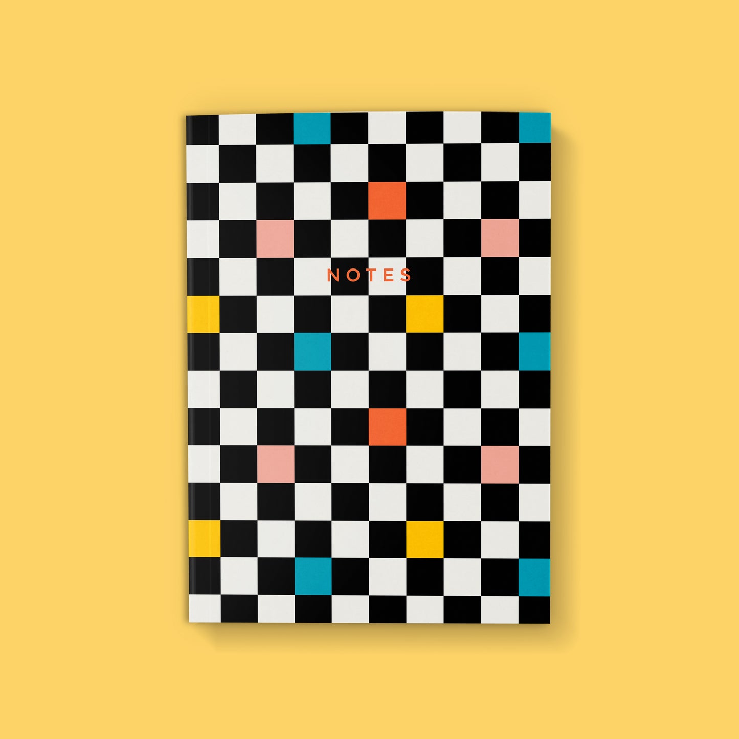 COLOR POP CHECKERBOARD SOFTCOVER NOTEBOOK- Blank Pages