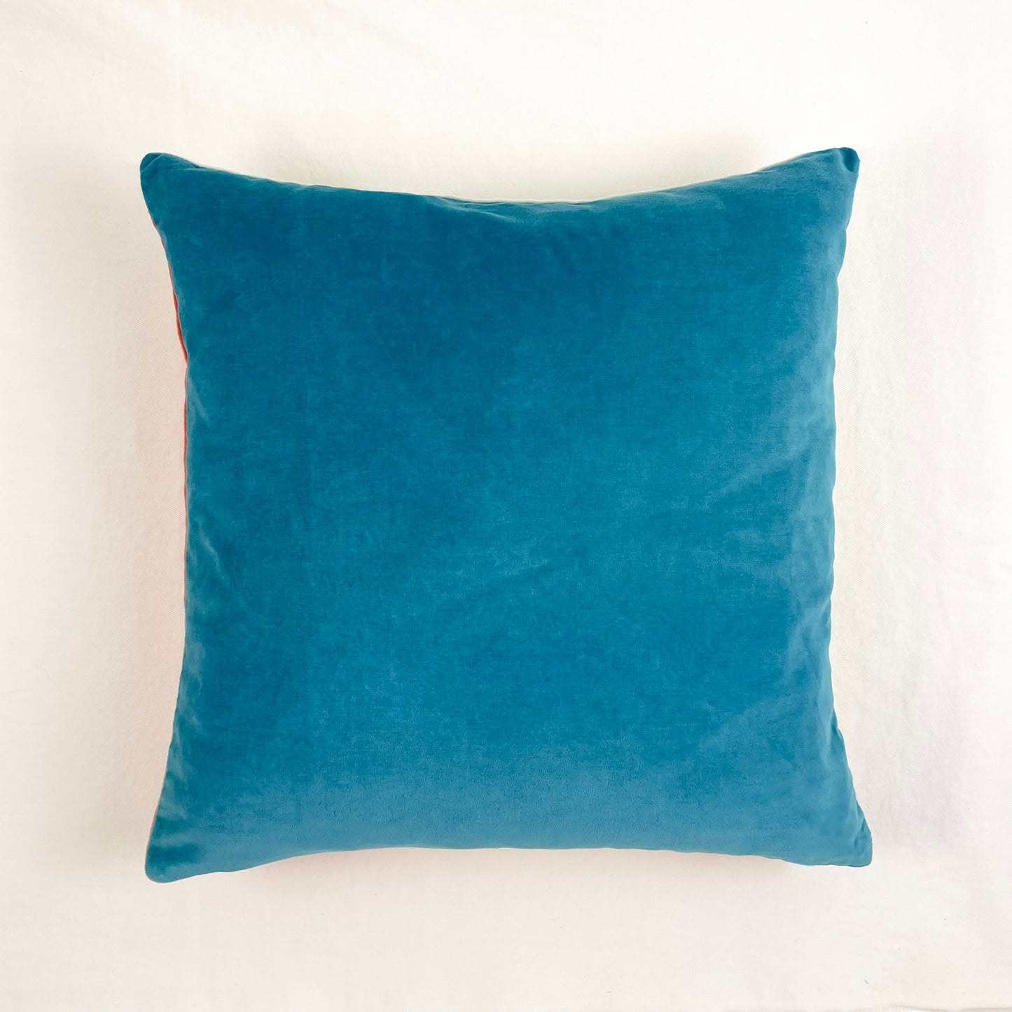 COTTON VELVET PILLOW COVER - Half & Half Colorblock in Retro