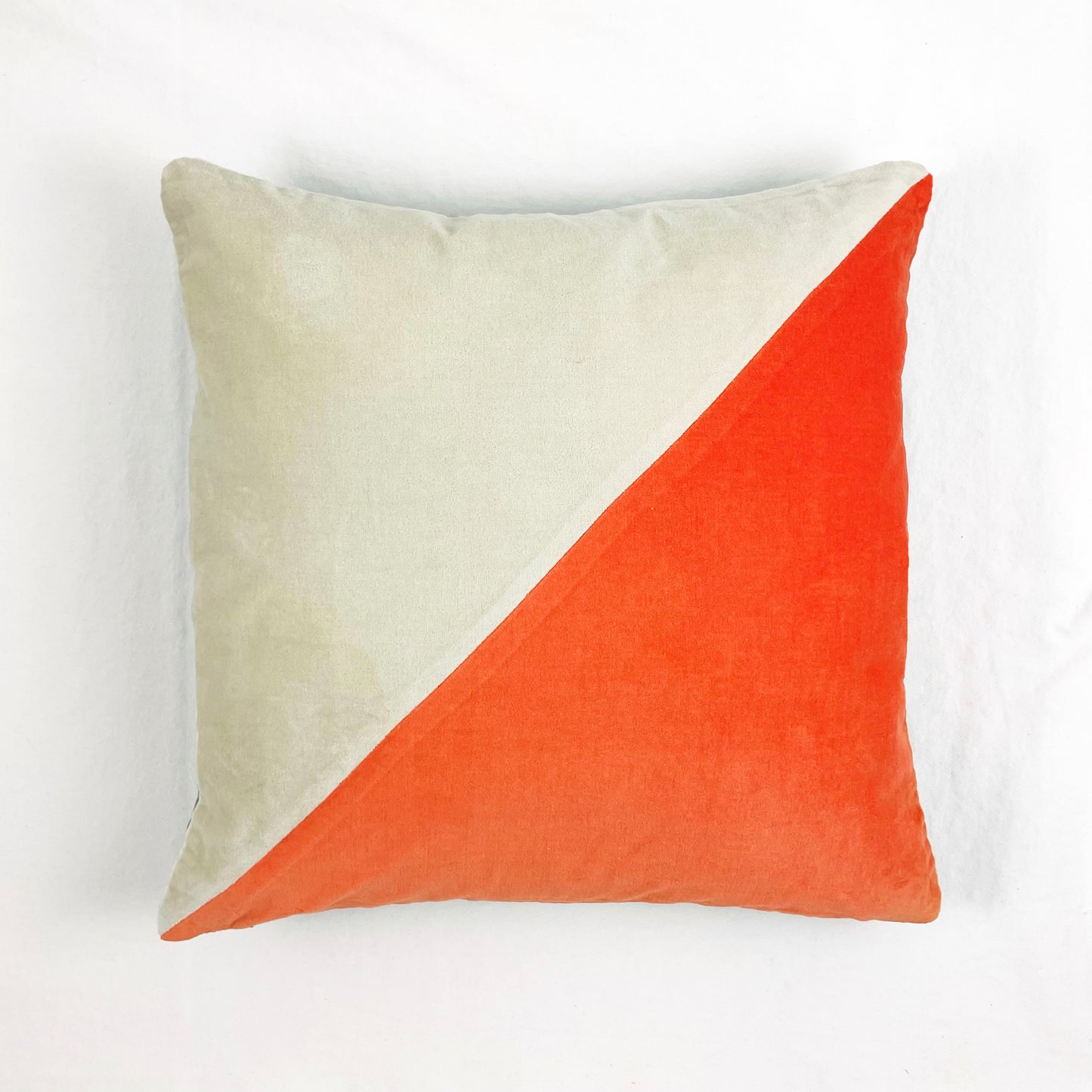 COTTON VELVET PILLOW COVER - Half & Half Colorblock in Retro