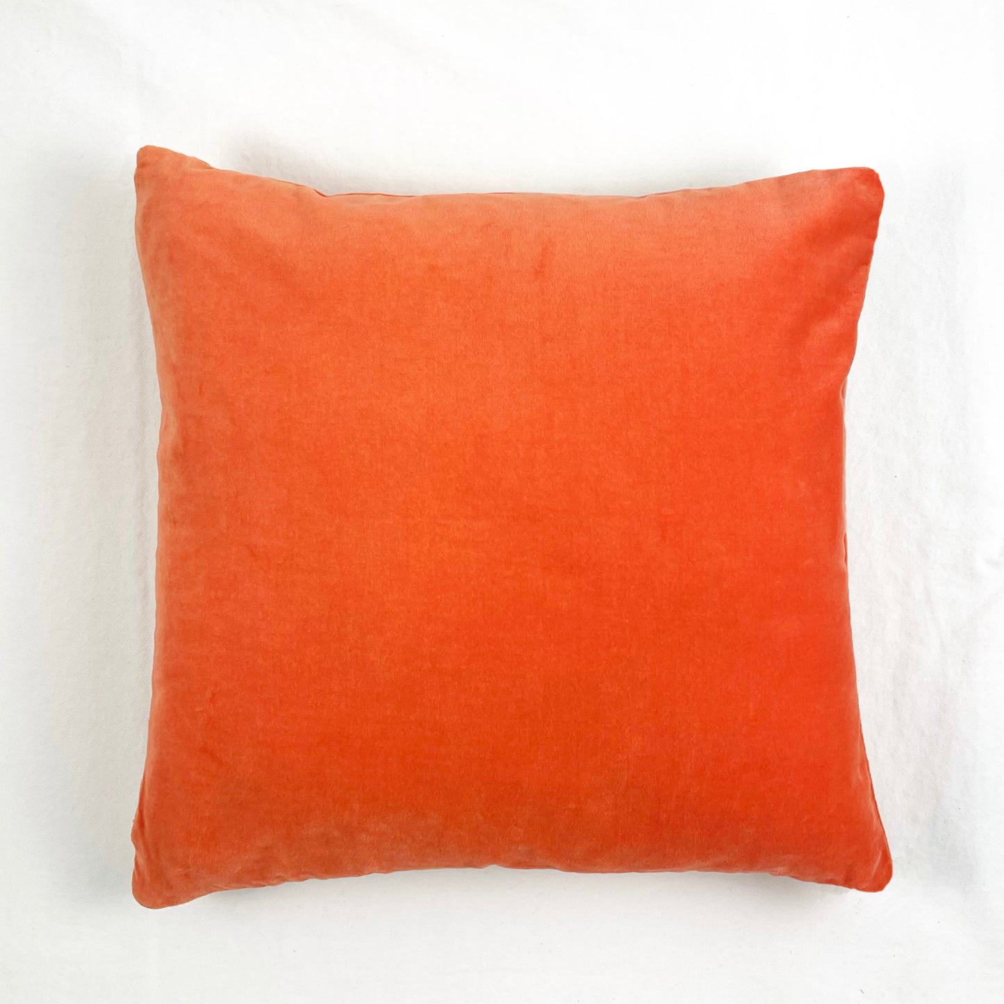 COTTON VELVET PILLOW COVER - CORAL CHECKERBOARD