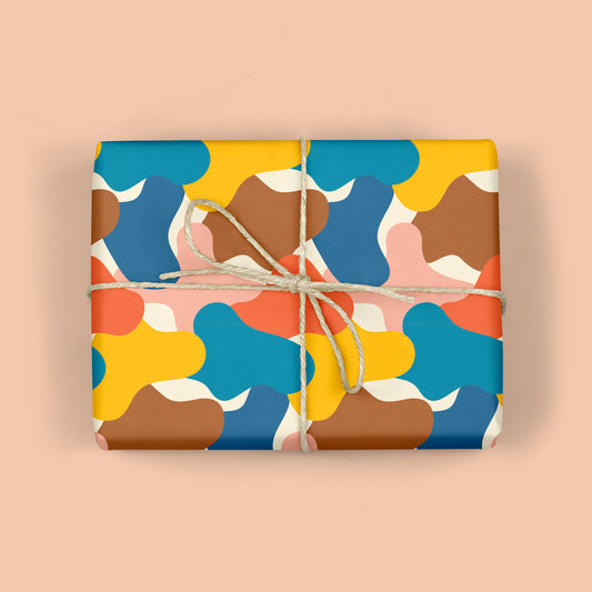 RETRO COLORFUL CAMO WRAPPING PAPER