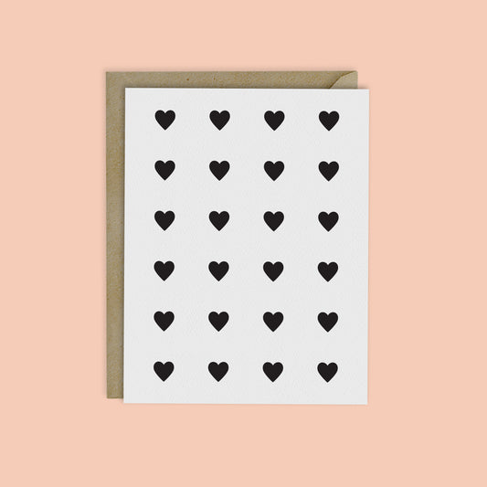 MINIMALIST ANNIVERSARY CARD- B&W Hearts