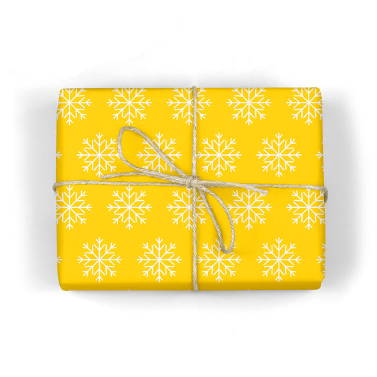 YELLOW SNOWFLAKES Gift Wrap Sheets