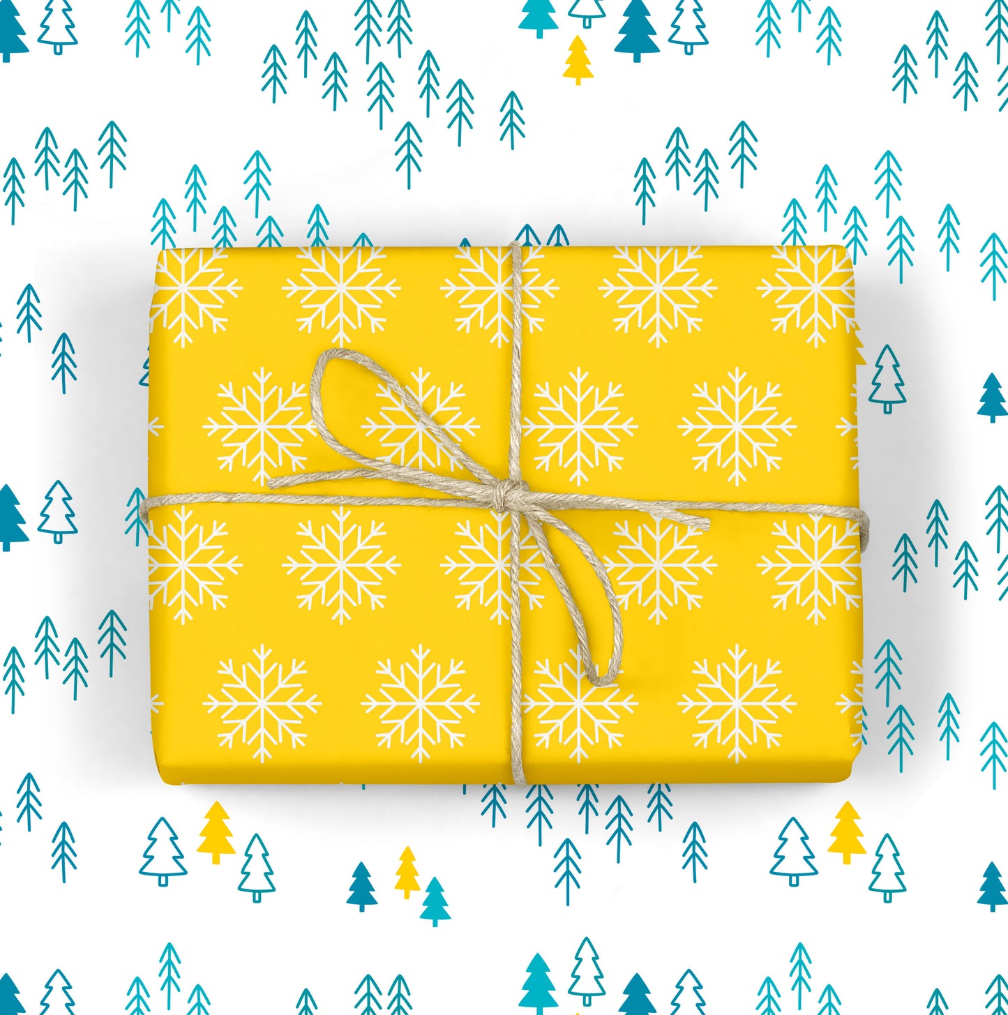 YELLOW SNOWFLAKES GIFT WRAP