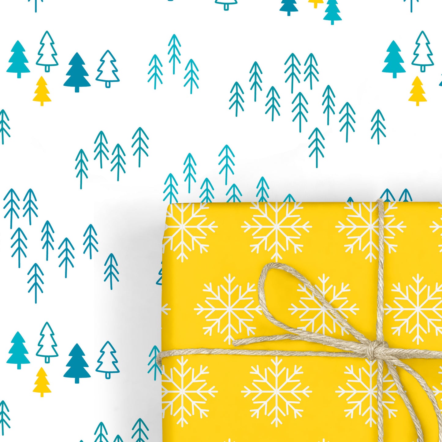 YELLOW SNOWFLAKES GIFT WRAP