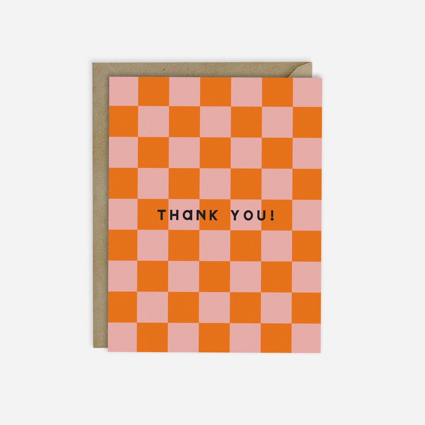 THANK YOU CARD - Orange Retro Checkerboard