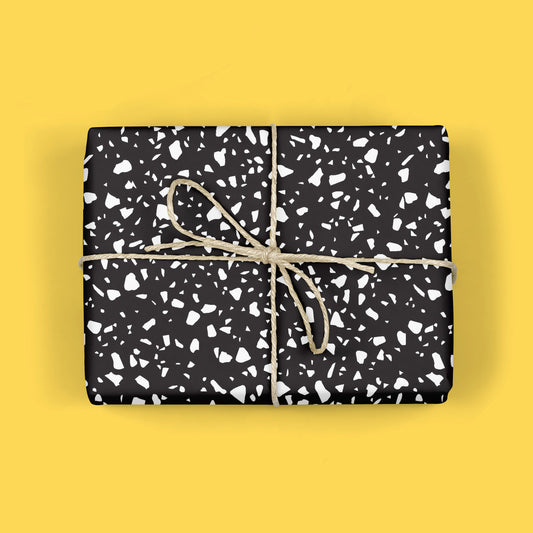 BLACK TERRAZZO Gift Wrap Sheets
