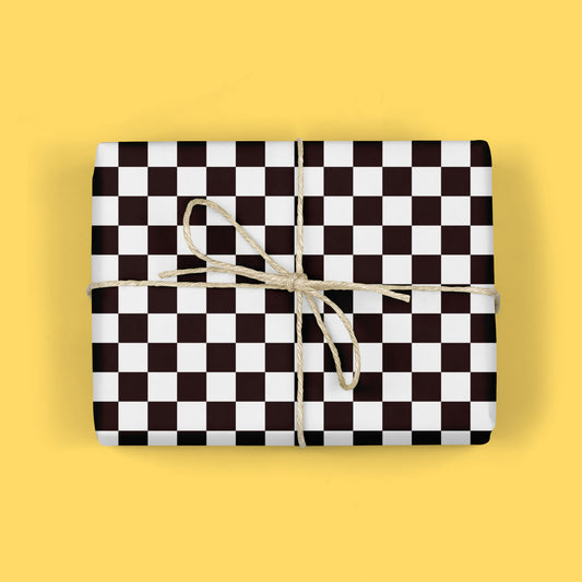 B&W CHECKERBOARD Gift Wrap Roll