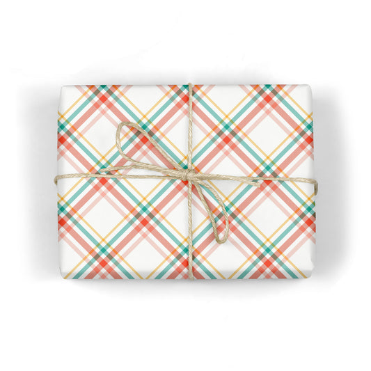 MODERN CHRISTMAS PLAID WRAPPING PAPER