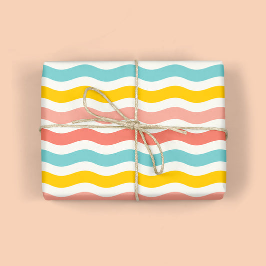 RETRO RAINBOW WAVE GIFT WRAP