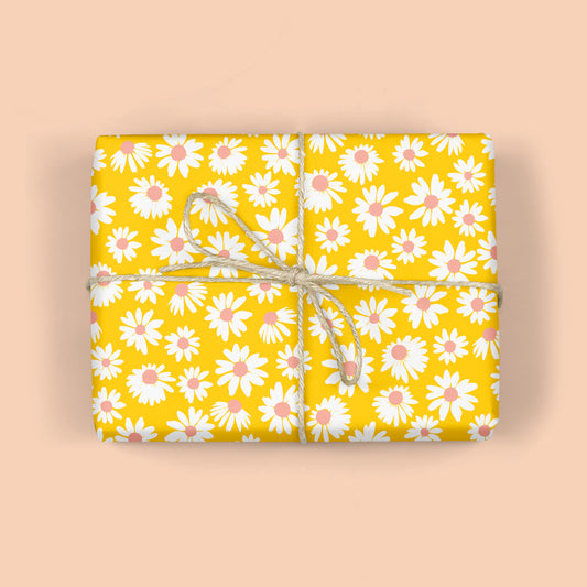 SUNNY DAISIES YELLOW GIFT WRAP