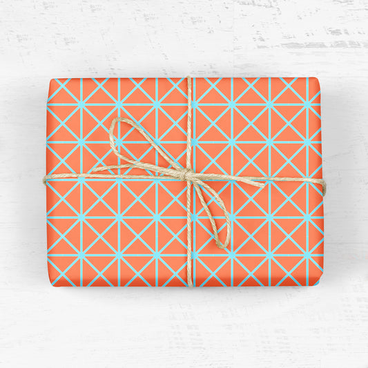 GEOMETRIC GRID GIFT WRAP