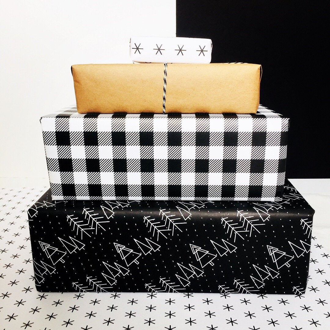 Buffalo Plaid Leopard Print Christmas Wrapping Paper Thick Premium Modern  Farmhouse Gift Wrap (6 foot x 30 inch roll)