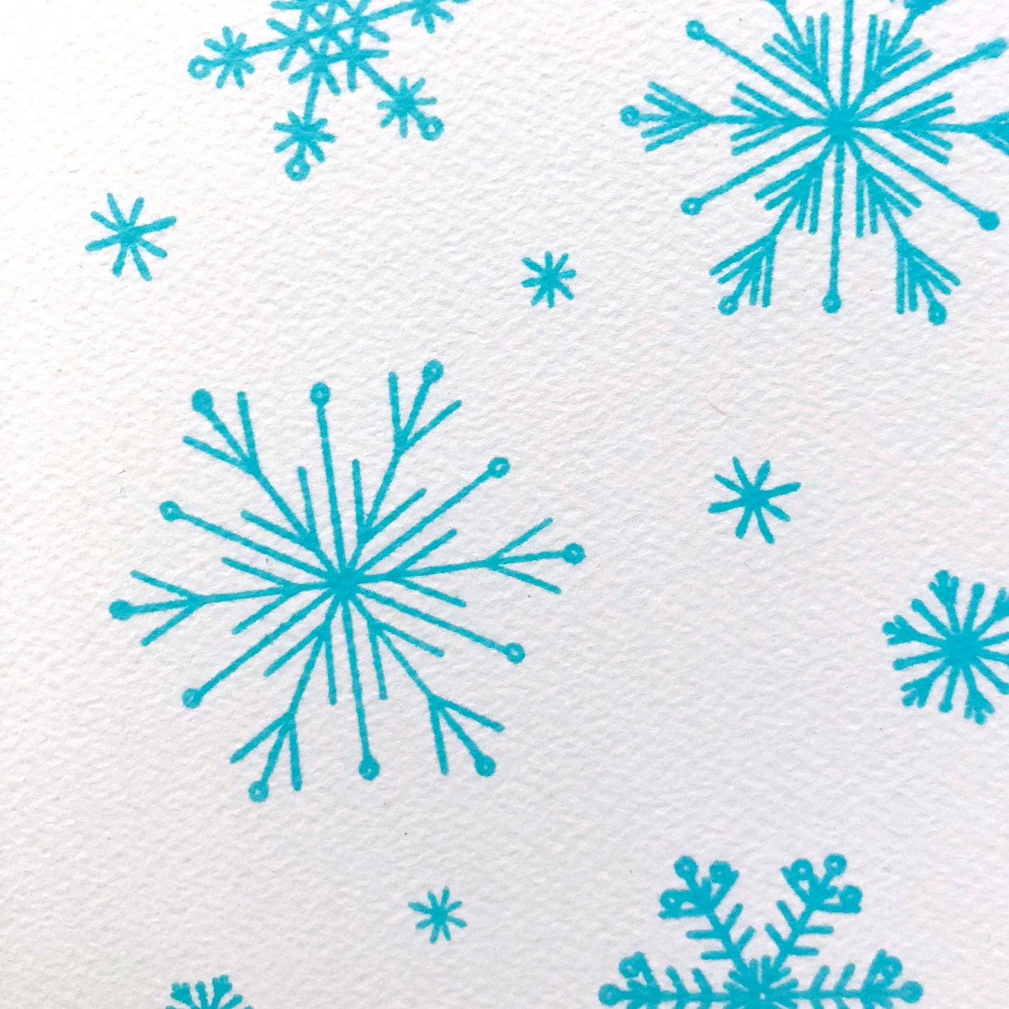 MODERN SNOWFLAKES HAND STAMPED CARD