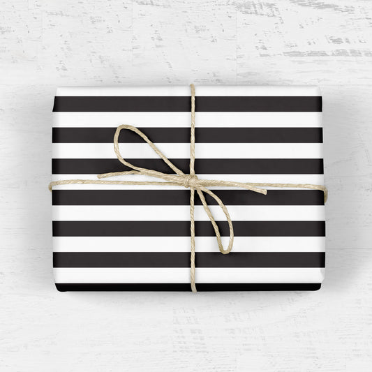 BLACK AND WHITE STRIPE Gift Wrap Sheets