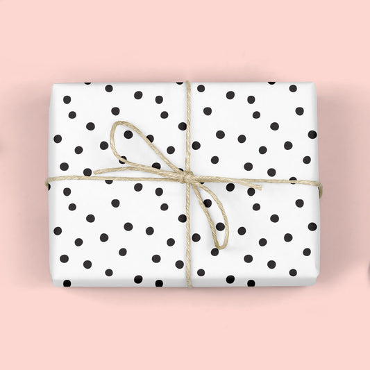 POLKA DOTS GIFT WRAP - BLACK & WHITE