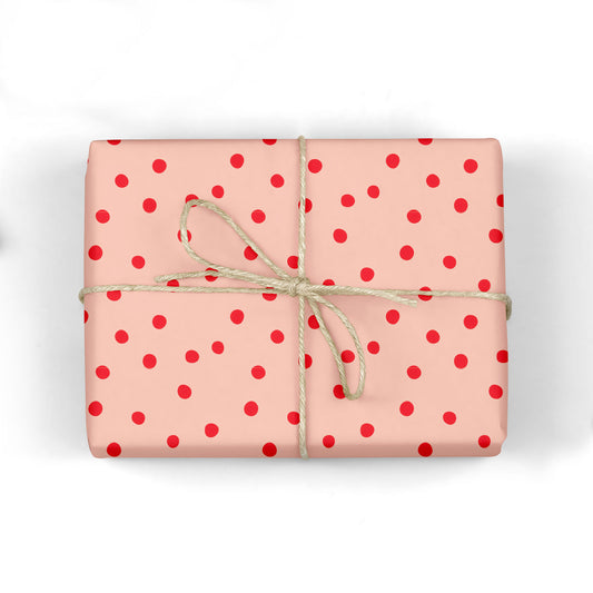 BLUSH POLKA DOTS GIFT WRAP