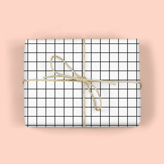 MODERN GRID B&W Gift Wrap Sheets