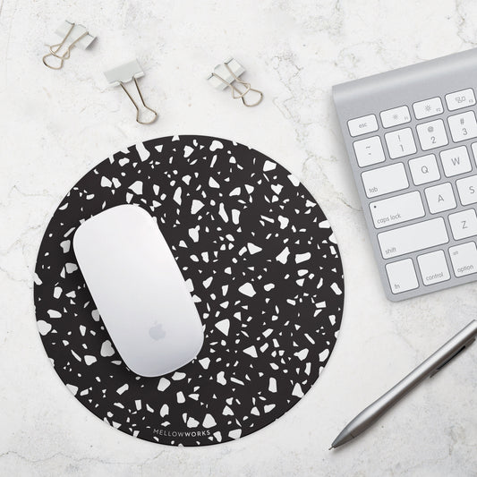 BLACK TERRAZZO MOUSEPAD