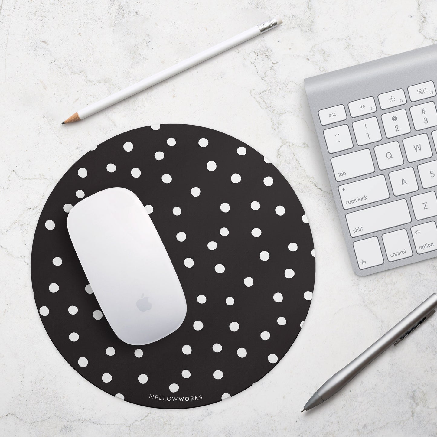 YELLOW POLKA DOTS MOUSEPAD