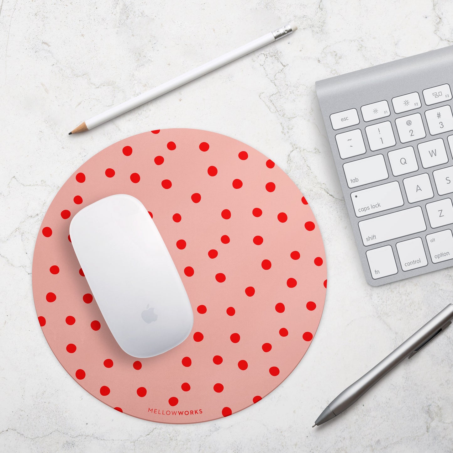 YELLOW POLKA DOTS MOUSEPAD