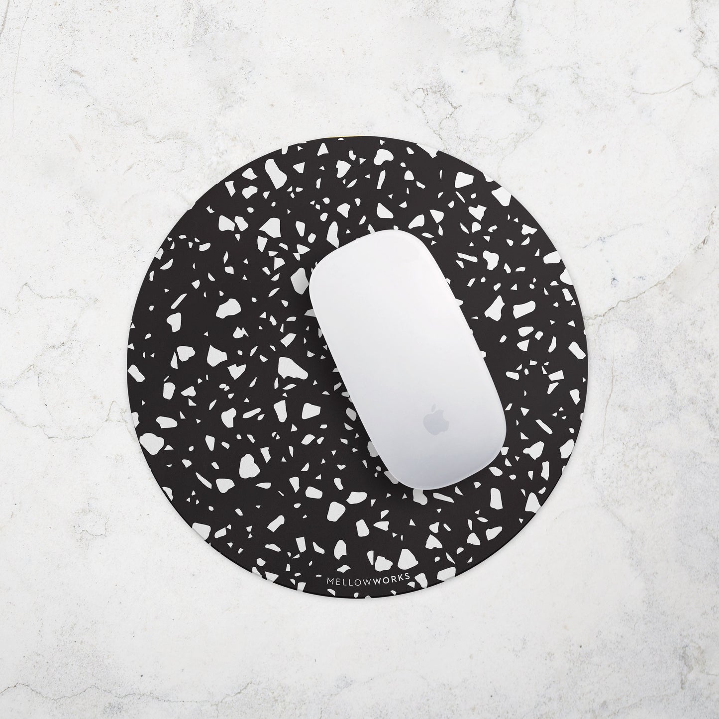 BLACK TERRAZZO MOUSEPAD