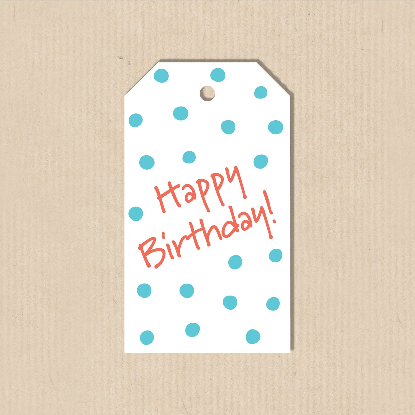 HAPPY BIRTHDAY Gift Tags-Set of 6- Modern Polka Dots Tag