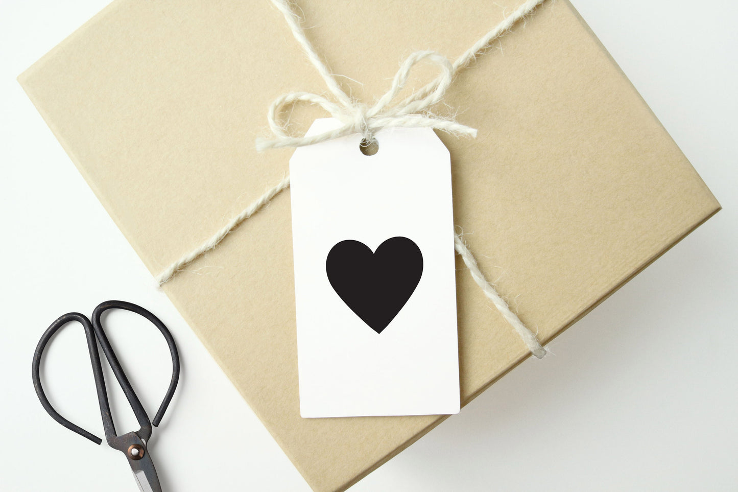 MODERN HEART Gift Tags,Set of 10,Black and White,Valentines