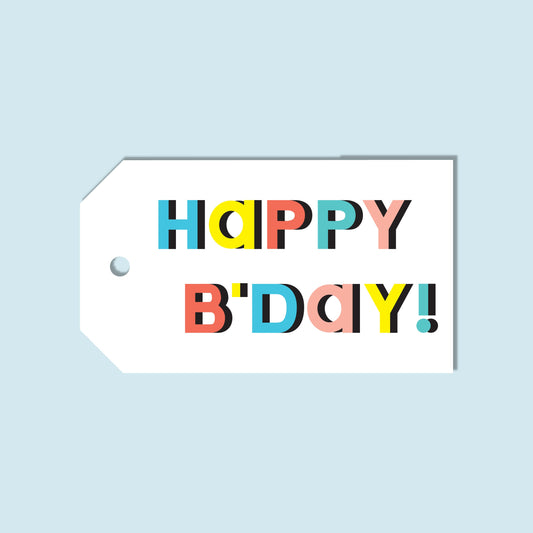 MODERN HAPPY BIRTHDAY Gift Tags-Set of 6 Tags