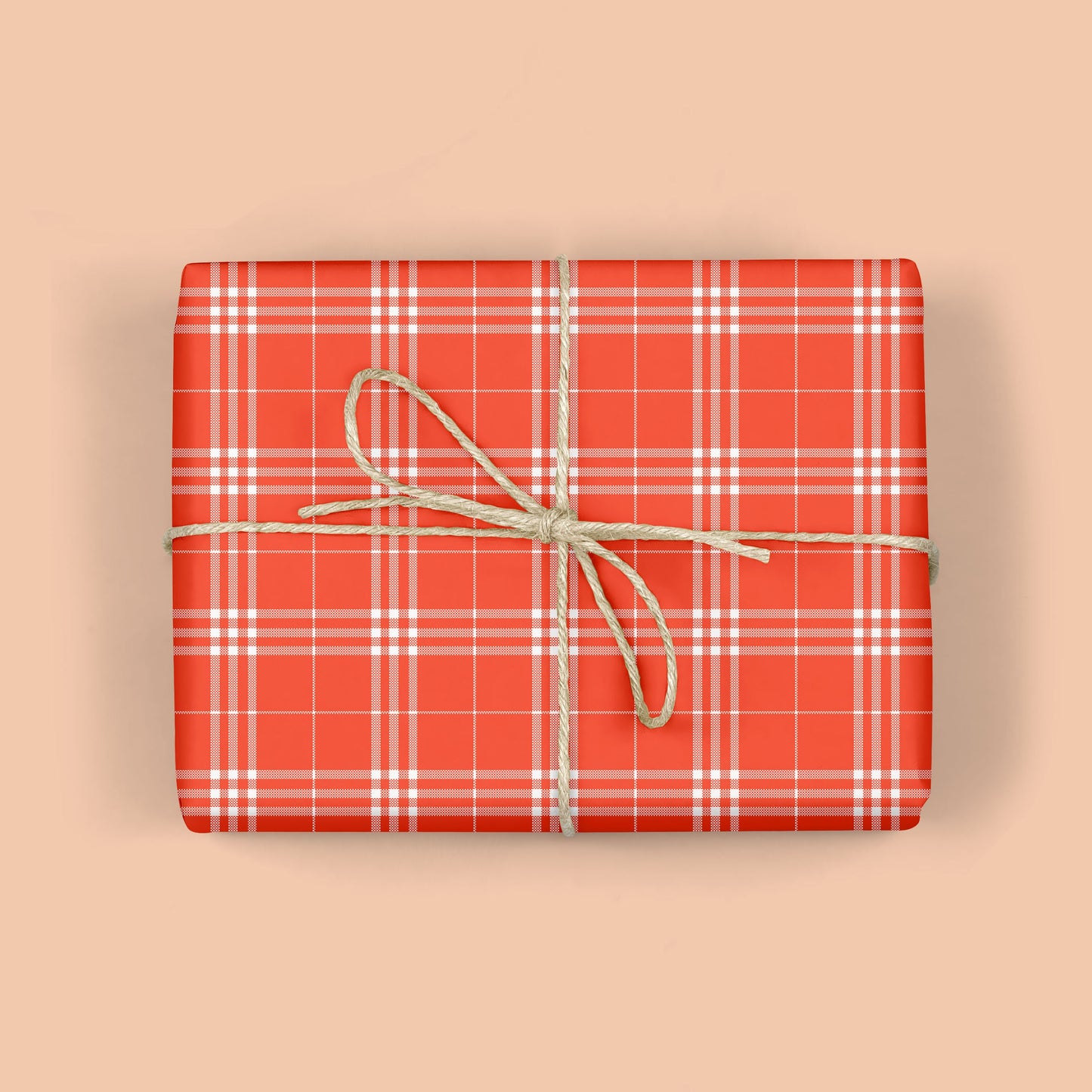 RED CHRISTMAS PLAID WRAPPING PAPER
