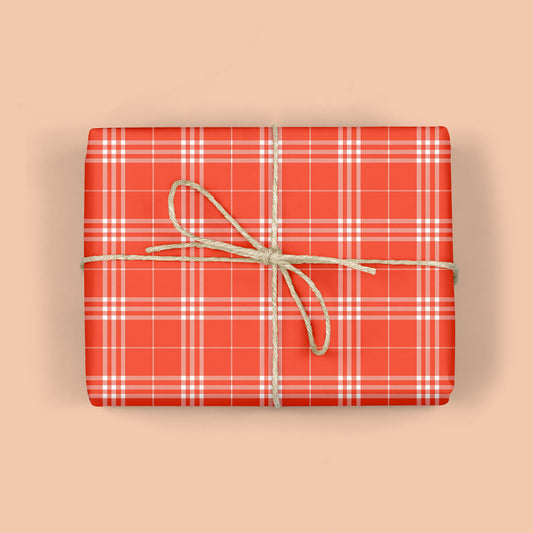 RED HOLIDAY PLAID Gift Wrap Roll