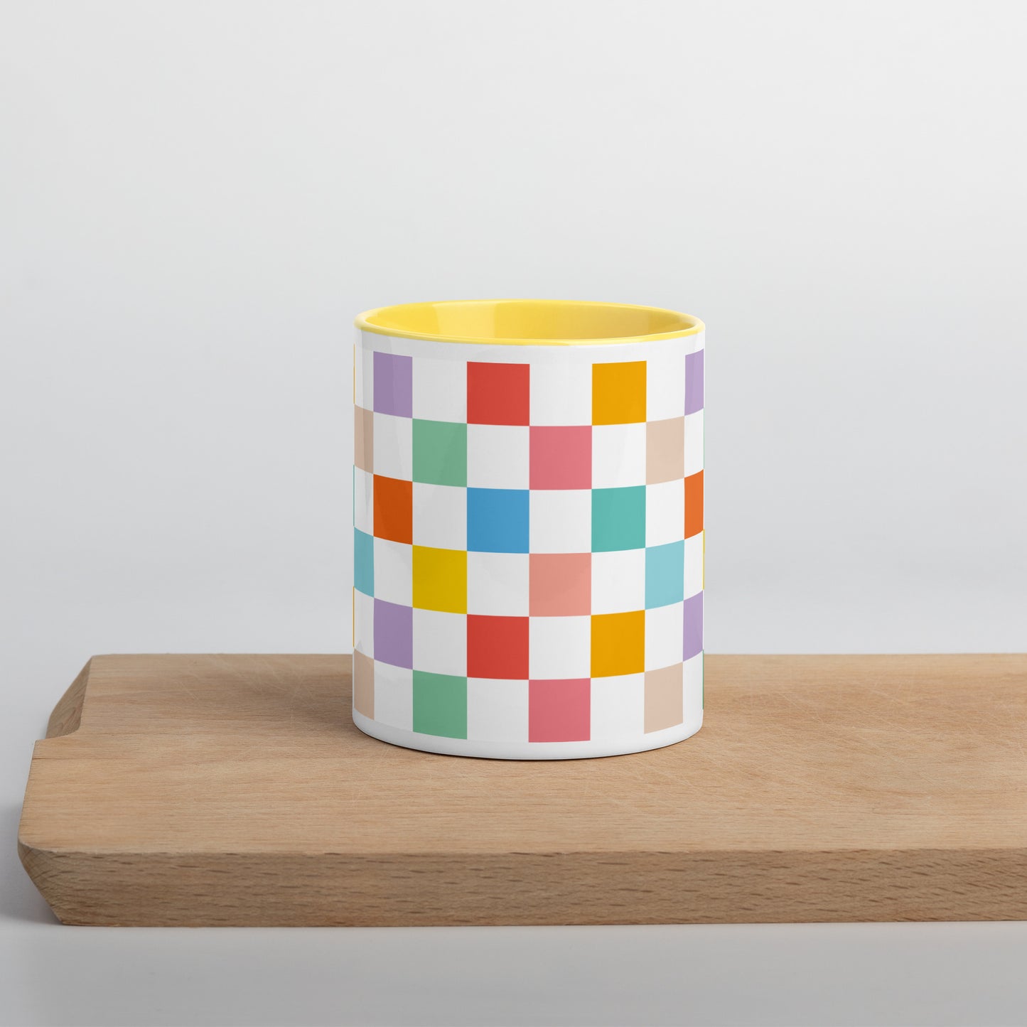 RAINBOW CHECKERBOARD COFFEE MUG