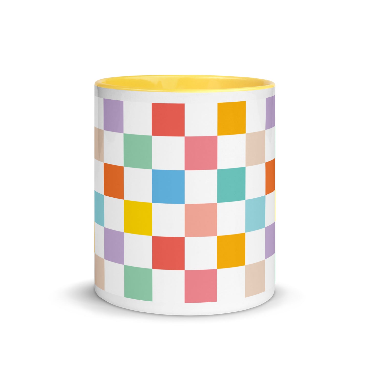 RAINBOW CHECKERBOARD COFFEE MUG