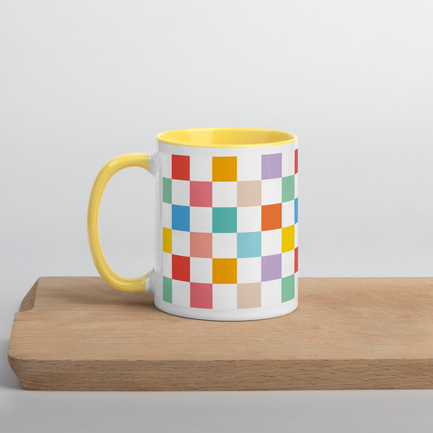 RAINBOW CHECKERBOARD COFFEE MUG