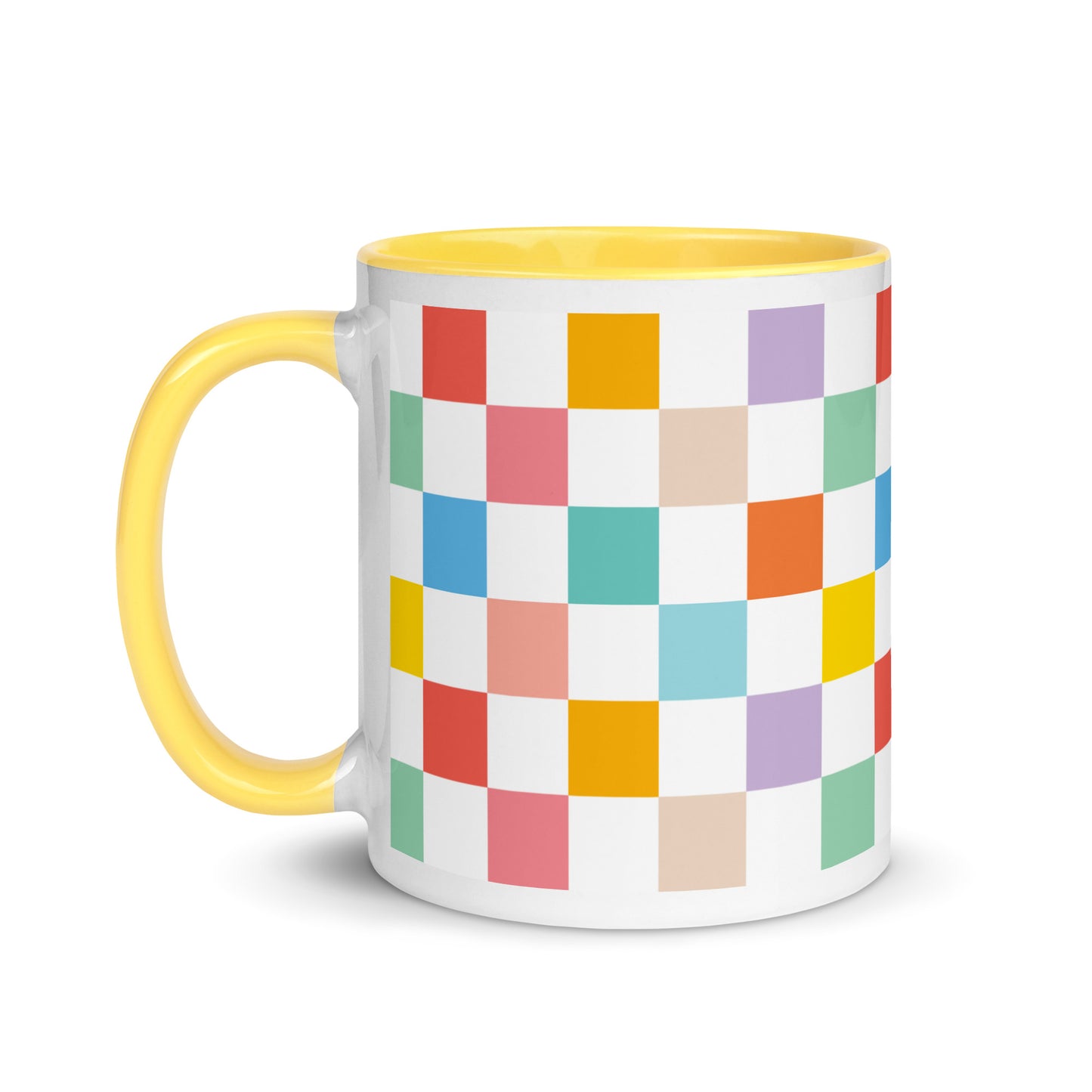 RAINBOW CHECKERBOARD COFFEE MUG