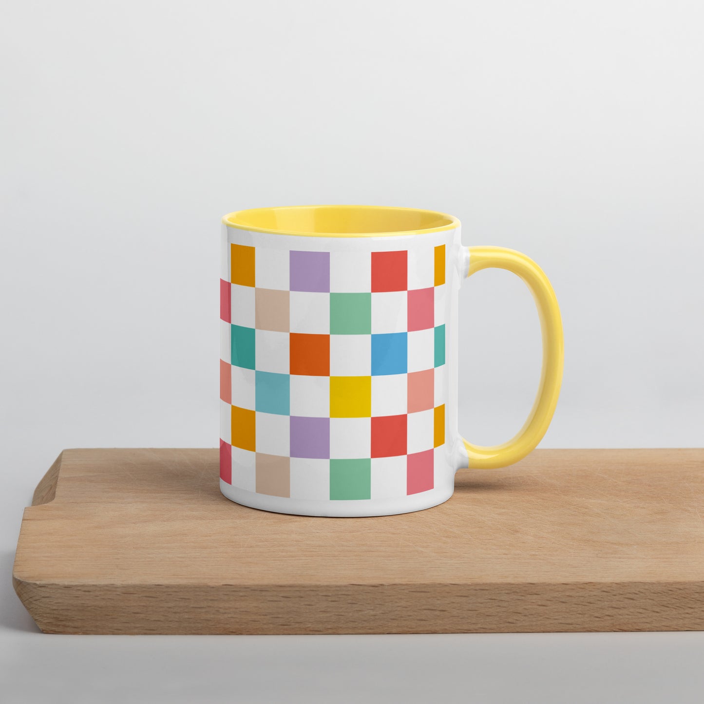 RAINBOW CHECKERBOARD COFFEE MUG